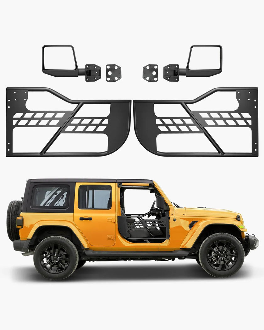 VEVOR 2-Door Jeep Tube Doors Jeep Tubular Door for 2018-2024 Jeep Wrangler JL