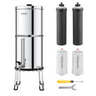 VEVOR 2.25G Gravity-fed Water Filter Countertop System Stainless Steel 4 Filters