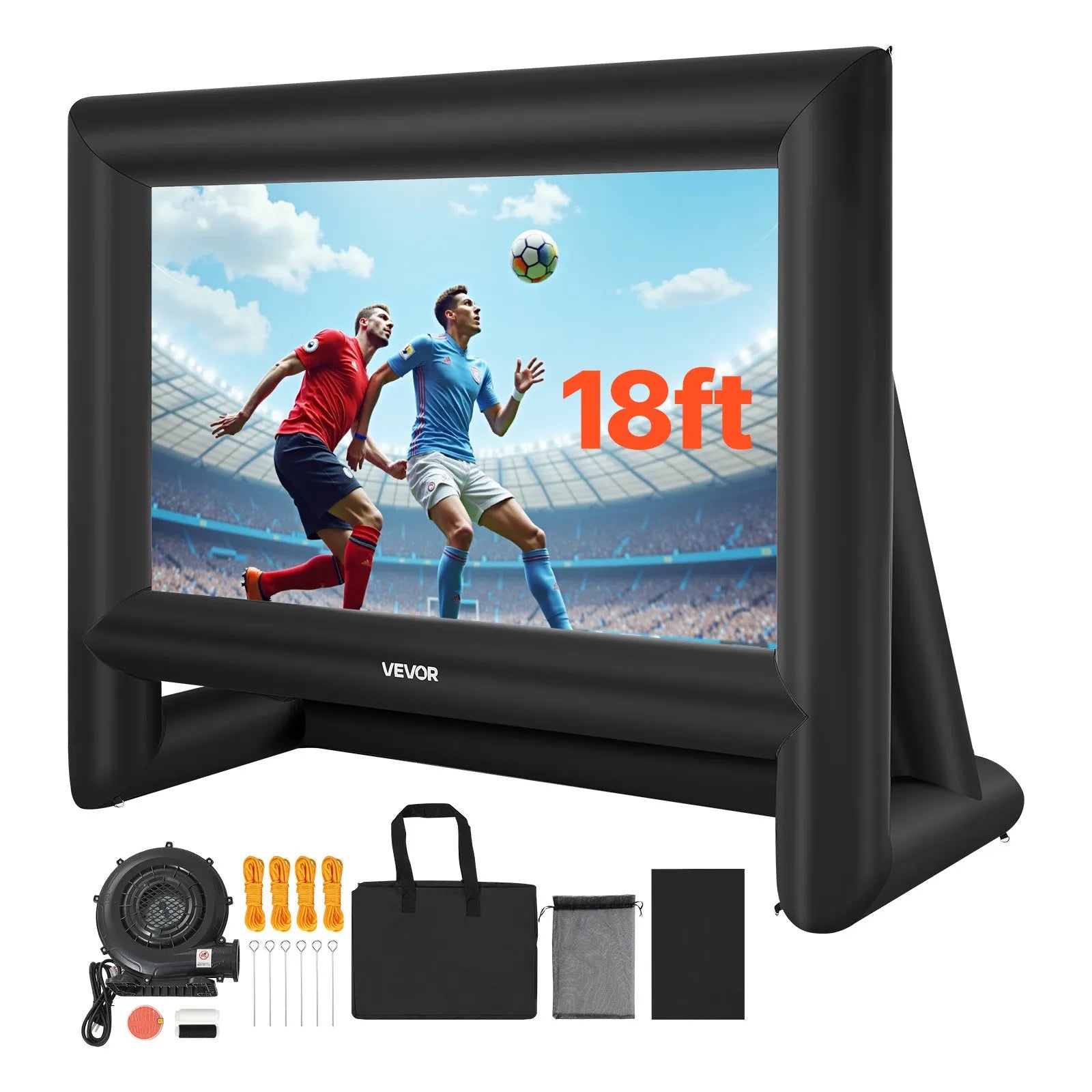 VEVOR 18 ft Inflatable Movie Screen 16:9 600D Movie Projection with Portable Bag