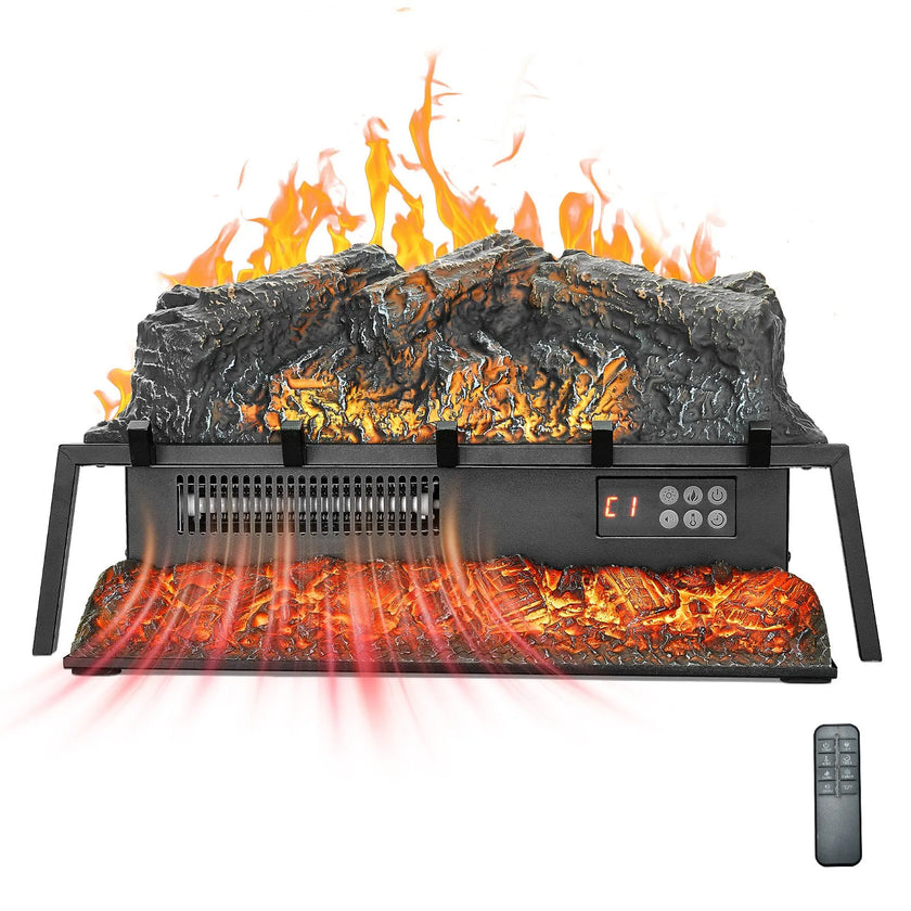 VEVOR 25 Inch Electric Fireplace Log Heater with Crackling Sound Timer Remote