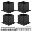 VEVOR 4 Pcs 4x4 Post Base Bracket Wood Fence Post Anchor Inner Size 3.6x3.6 in
