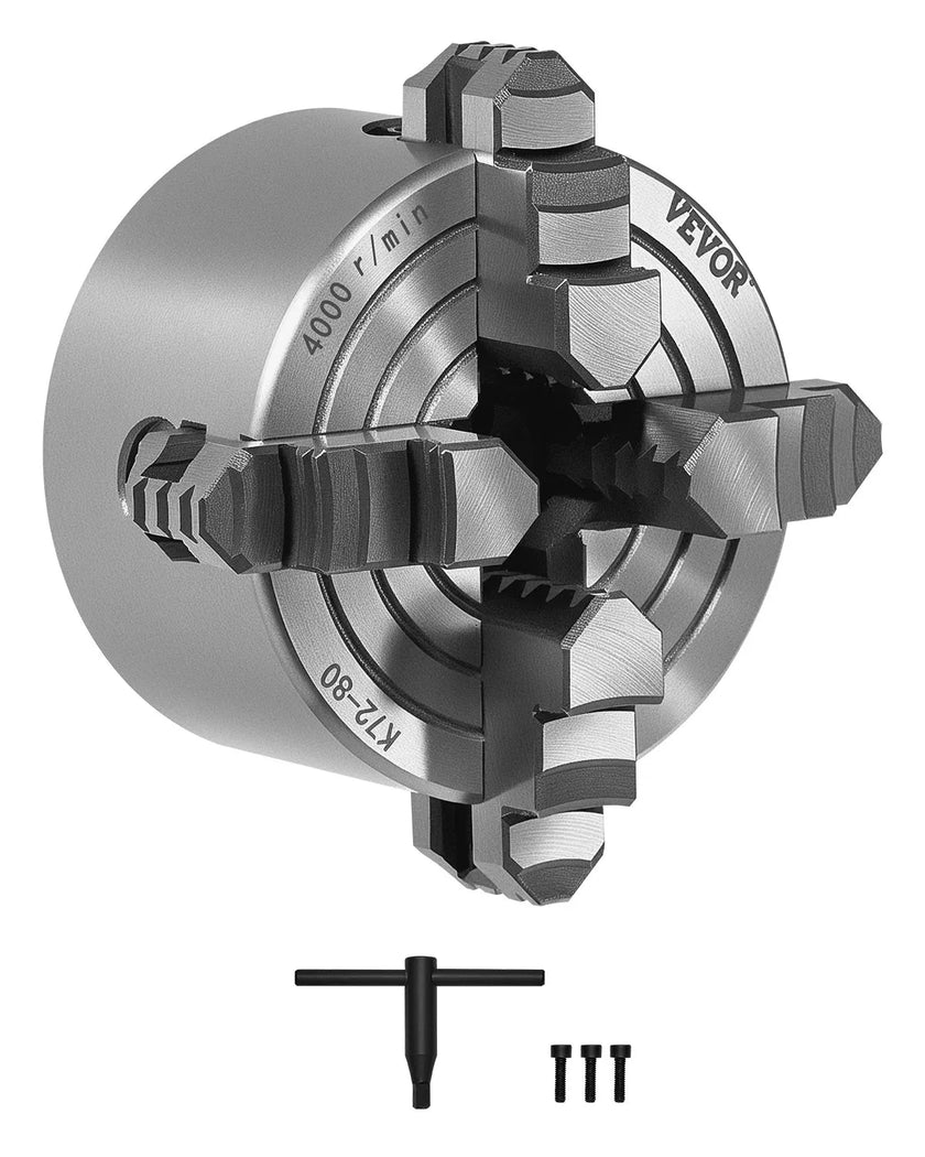 VEVOR 3 Inch 4-Jaw Self-Centering Lathe Chuck for Lathe Drilling Milling Machine
