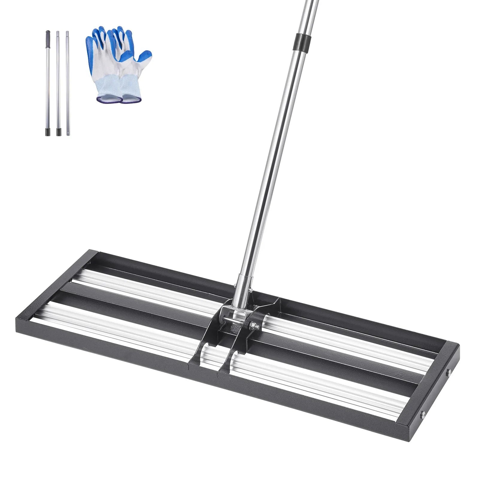 VEVOR 30x10in Lawn Leveling Rake with 83.9 in Adjustable Handle for Yard Garden