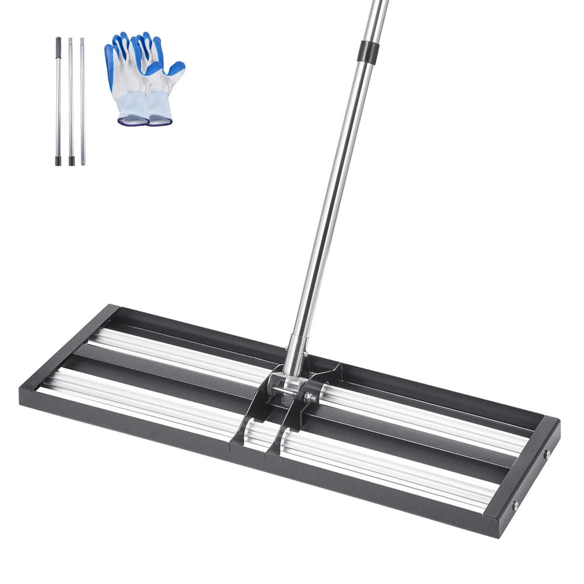VEVOR 30x10in Lawn Leveling Rake with 83.9 in Adjustable Handle for Yard Garden