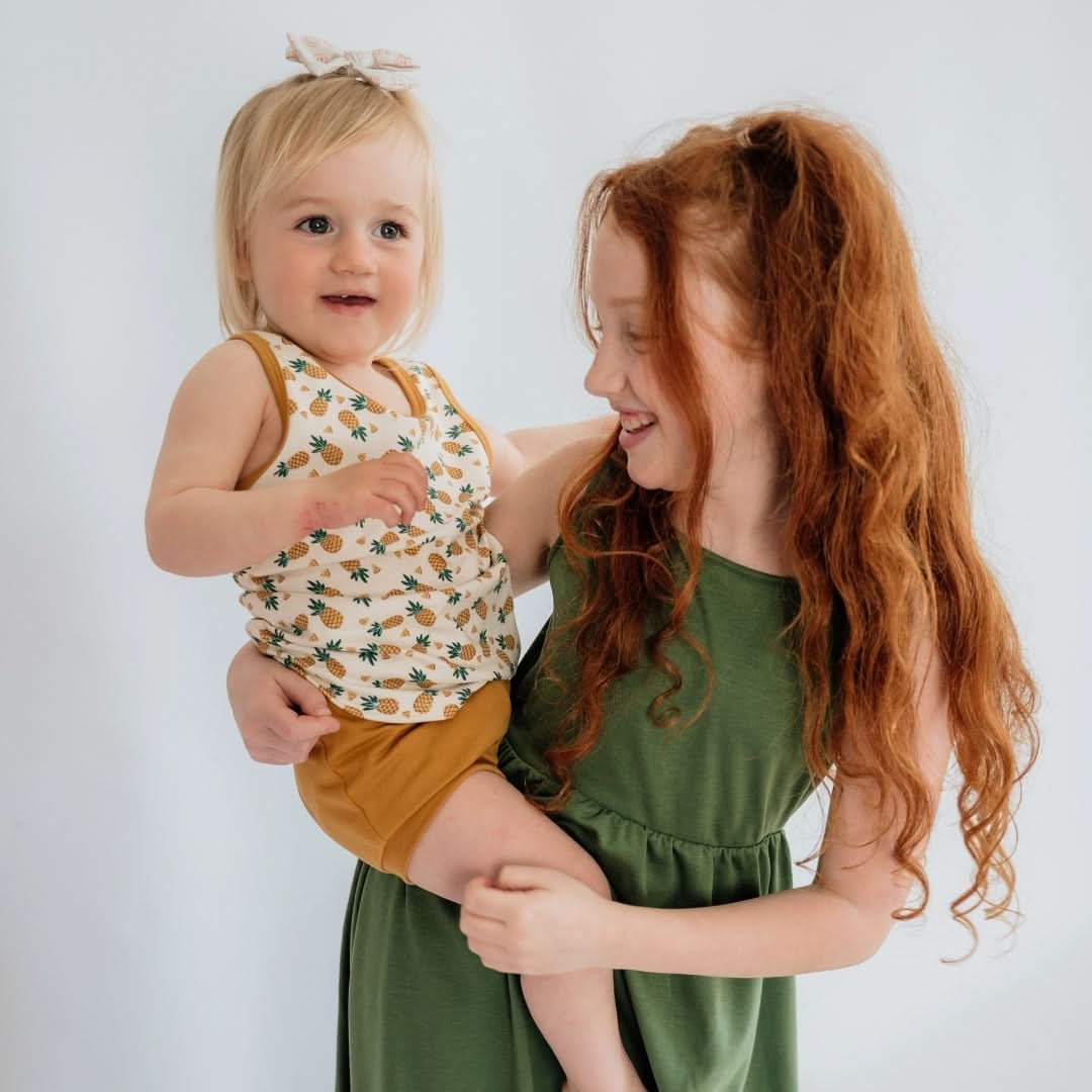 Kids' Bamboo Racerback Tank | Blue Checkers