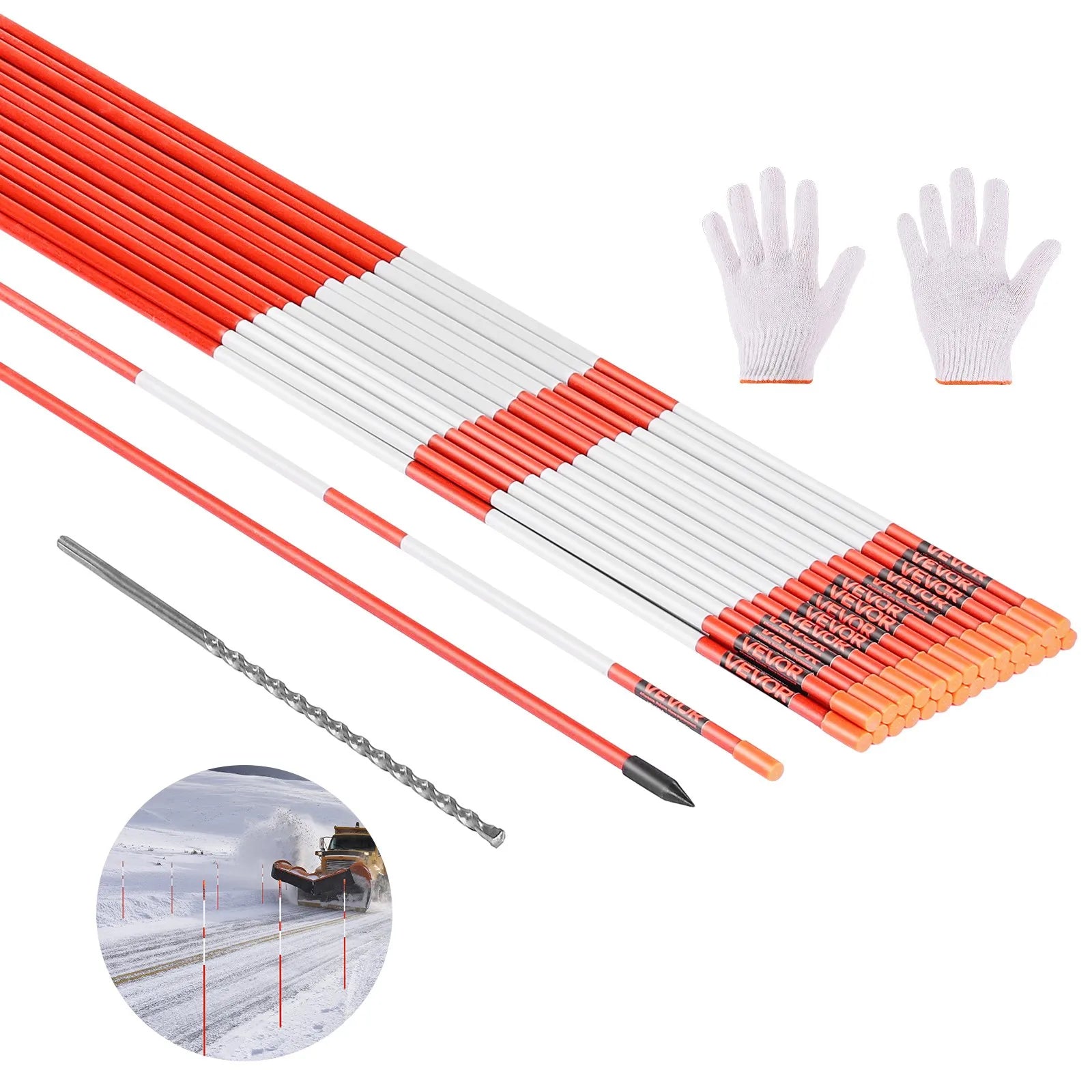 VEVOR 20Pcs Reflective Driveway Markers 5/16