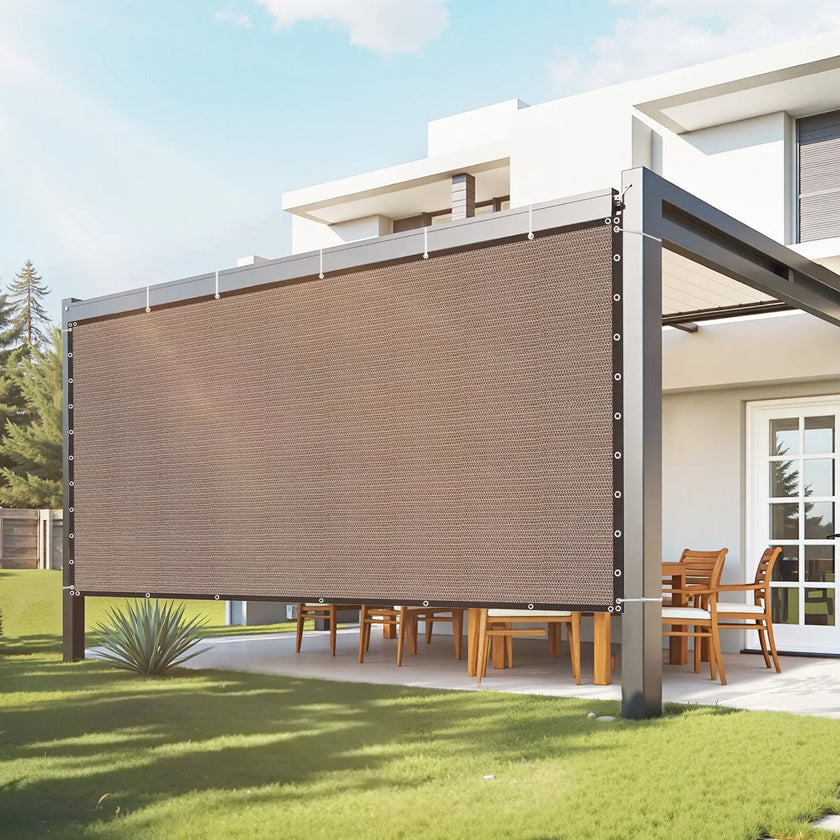 VEVOR 90% Sun Shade Cloth Privacy Screen 10 x 12 ft for Patio Garden (Brown)