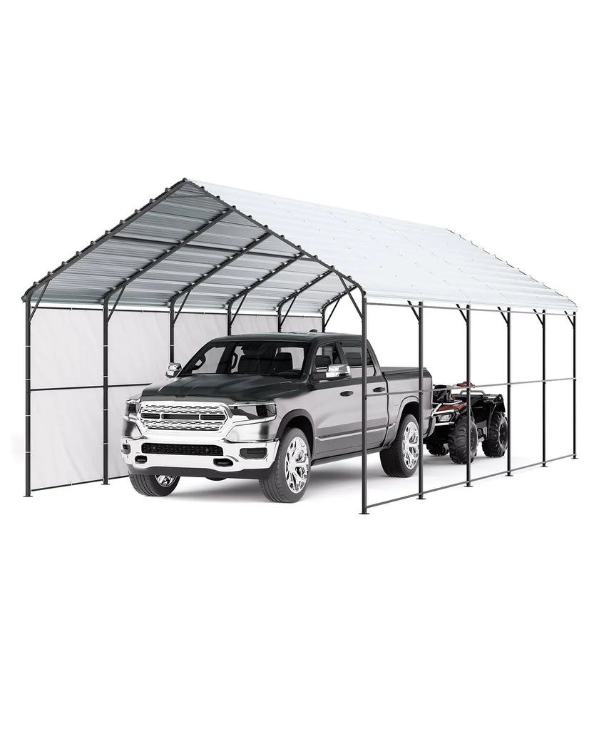 VEVOR 13' x 26' Metal Carport Heavy Duty Outdoor Car Shelter Garage for Boats