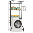 VEVOR Over Washer and Dryer Storage Shelf Single Row 3 Tiers Washer Rack Black