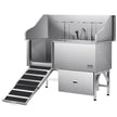 VEVOR 61 Inch Dog Grooming Bath Tub Stainless Steel w Ramp Water Filter Left