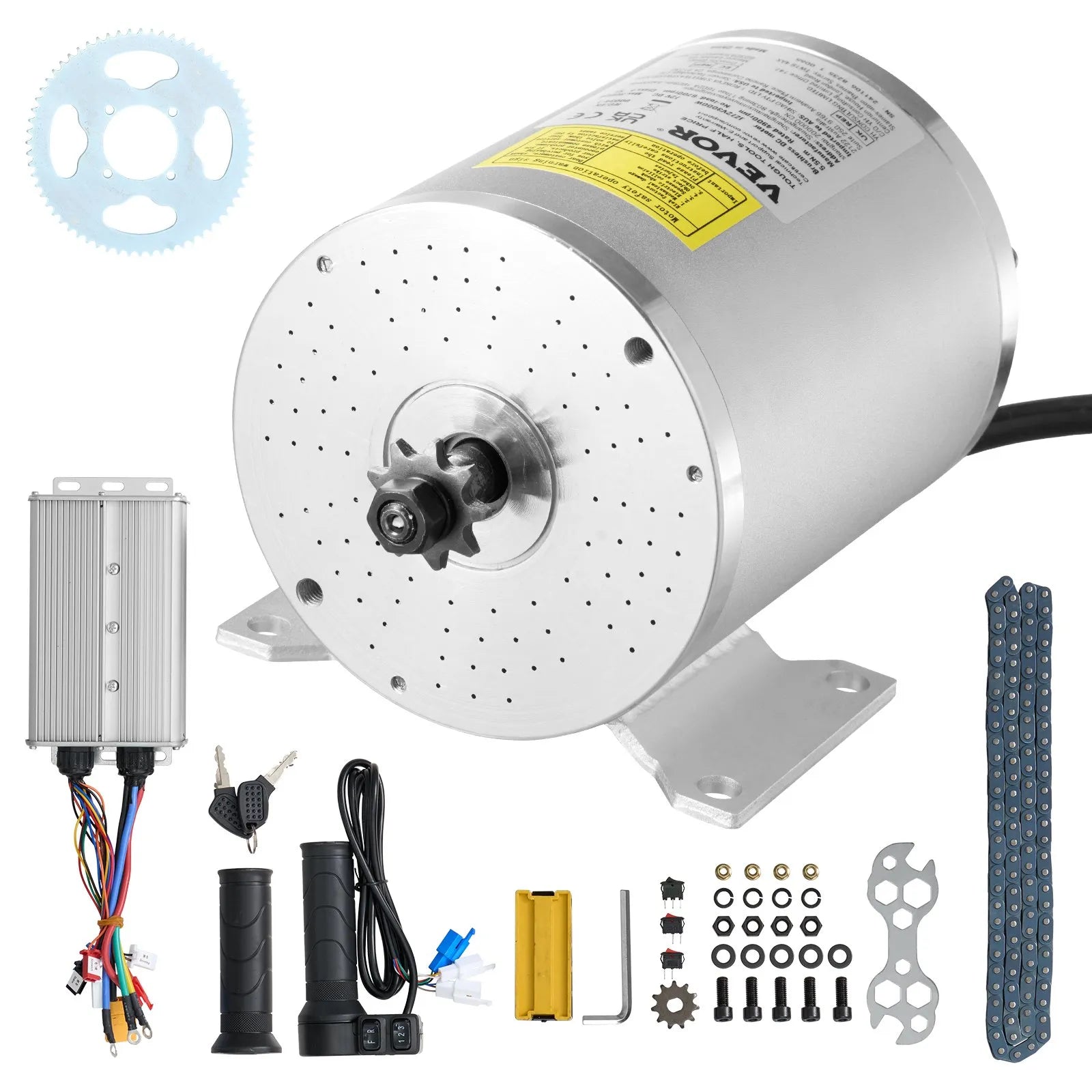 VEVOR 3000W Electric Brushless DC Motor Kit 72V 4900rpm with Speed Controller
