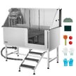 VEVOR 62 Inch Dog Grooming Bath Tub Stainless Steel w Stairs Water Filter
