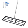 VEVOR 10x30in Lawn Leveling Rake 83.9 in Adjustable Handle for Yard Golf Court