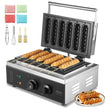 VEVOR 6PCS Commercial Waffle Stick Maker Waffle Baker Hot Dog Waffle Iron 1500W
