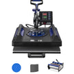 VEVOR 5 in 1 Heat Press Machine 15x15 in 30oz Tumbler Press T-Shirts Black+Blue