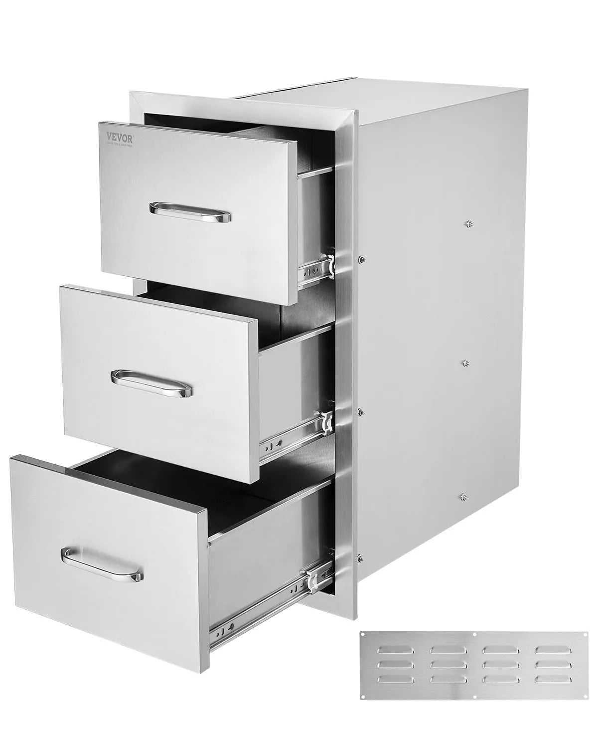 VEVOR Outdoor Kitchen Drawers Triple BBQ Access Drawers Island 18.5x22.5x22.5 in