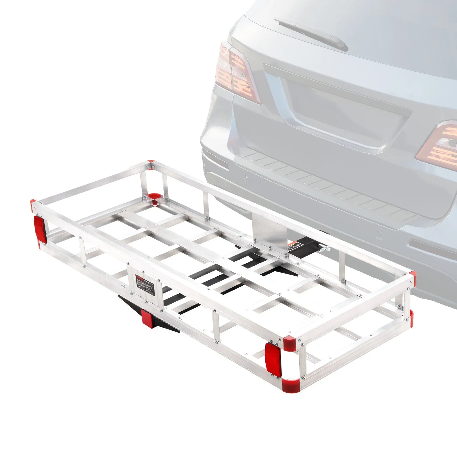 VEVOR 49.4 x 22.4 x 7.1 in Hitch Cargo Carrier, 500lb Capacity Trailer Hitch Mount Aluminum Cargo Basket, Luggage Carrier Rack Fits 2