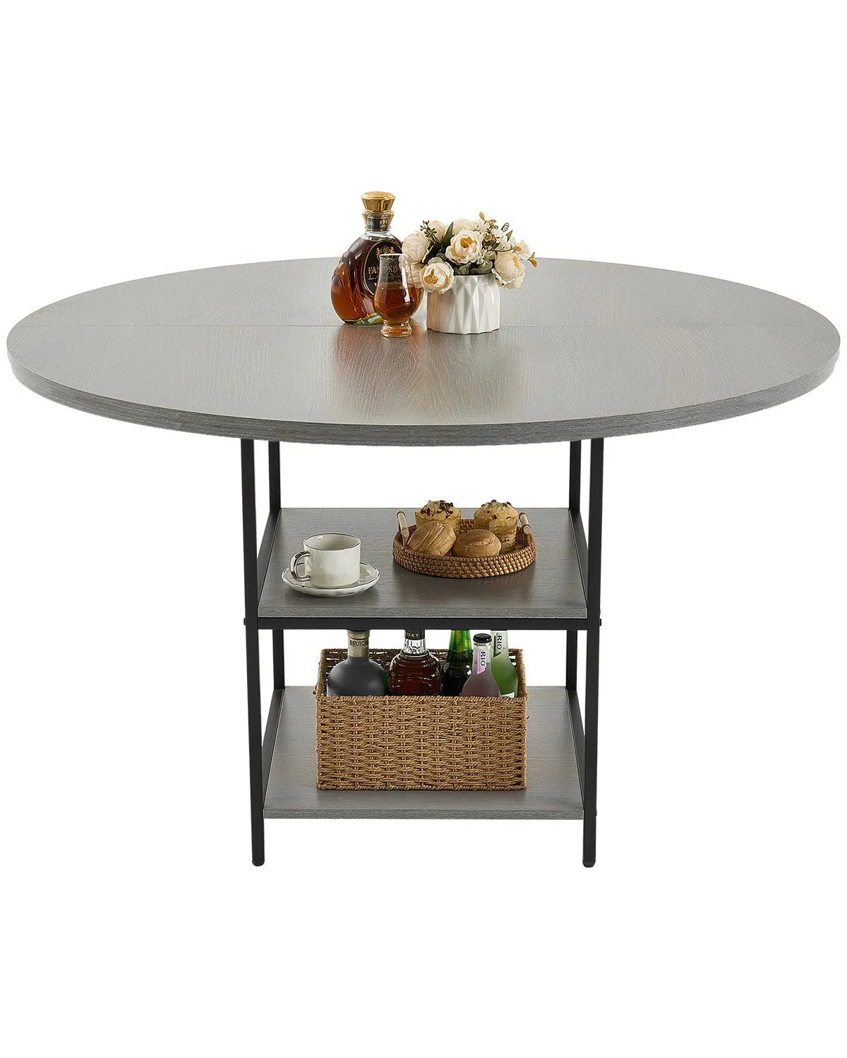 VEVOR 47 in Round Dining Table Wood Kitchen Table for 2-4 Person (Only Table)
