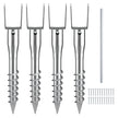 VEVOR No Dig Ground Anchor, 4 Pack 3.94 x 2.76 x 27.56 in DIY Screw in Post Stake, Includes 6 Lag Bolts & a Rebar, U-Shape Heavy Duty Steel Post Holder, Great for Mailbox Posts and Fence Posts