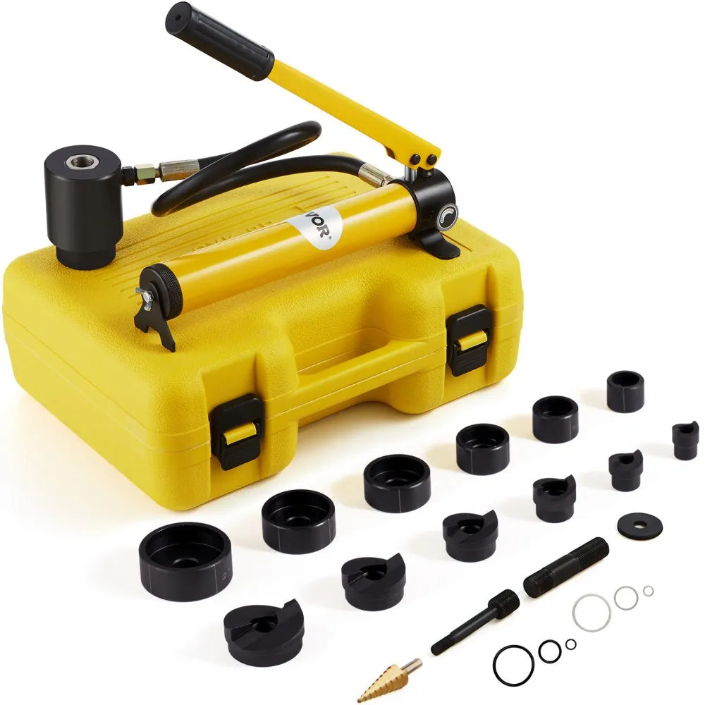 VEVOR 10 Ton Hydraulic Knockout Punch Driver Kit Hole Tool 1/2