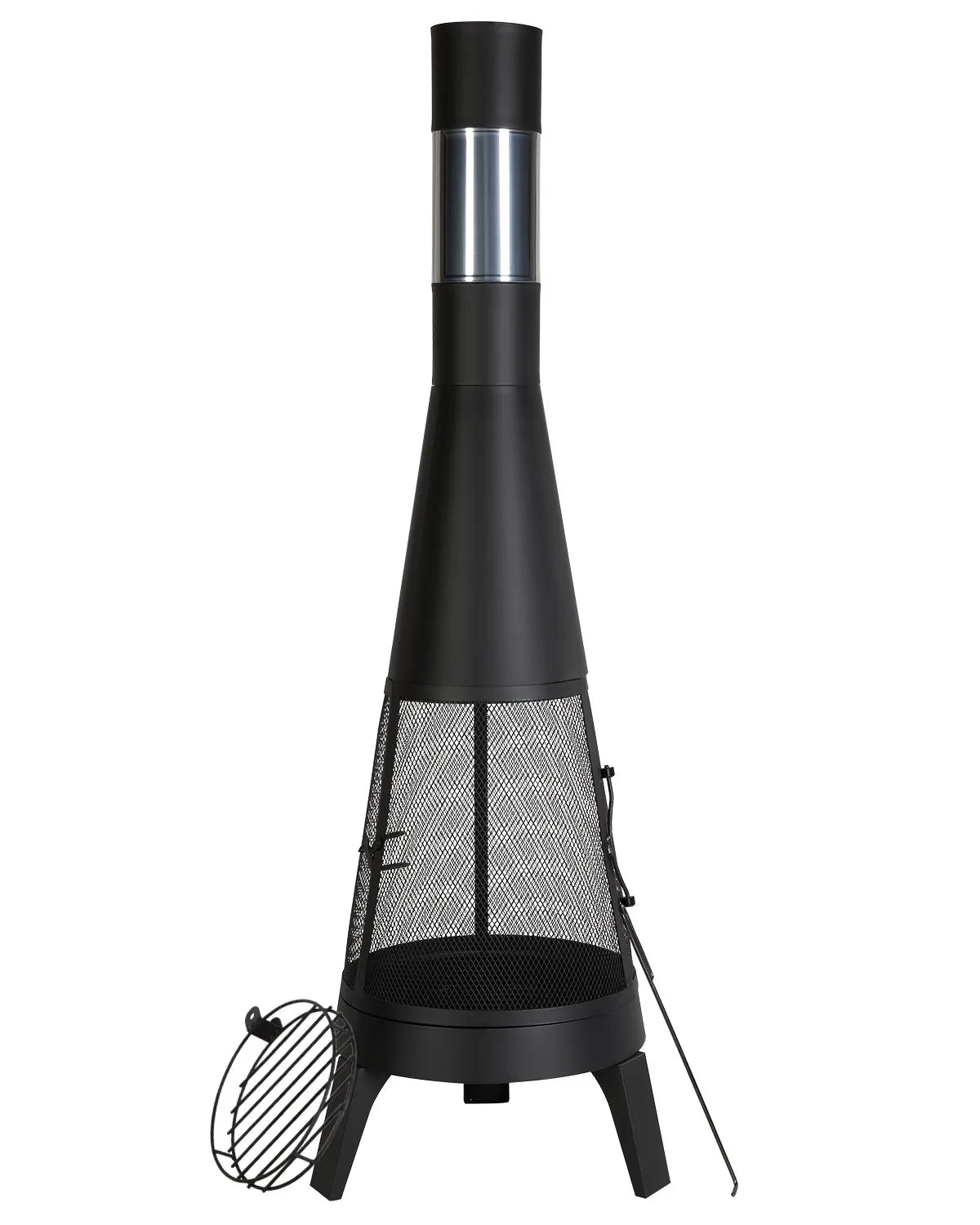 VEVOR 20 In Chiminea Outdoor Wood Burning Firepit with Grill Mesh & Chimney Coat