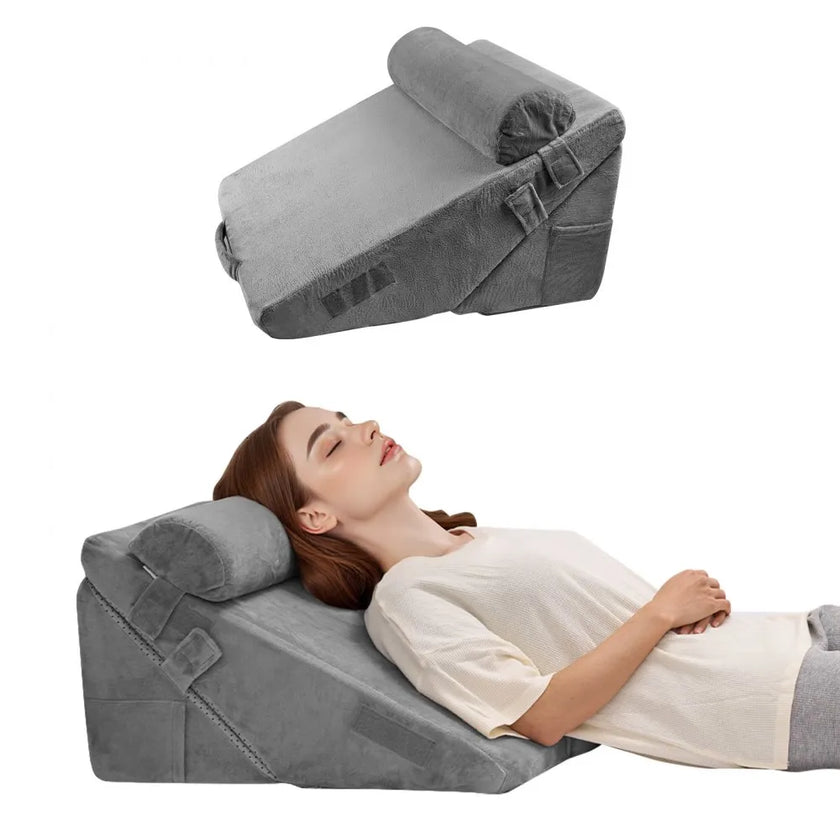 VEVOR Orthopedic Bed Wedge Pillow 3 Pcs Adjustable for Back Leg Neck GERD Sleep