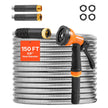 VEVOR 150ft Metal Garden Hose Stainless Steel Water Hose Lightweight No Kink