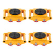 VEVOR 4PCS Machinery Skate Dolly, 17637LBS/8T Industrial Machinery Mover, Heavy Duty Carbon Steel Machinery Moving Skate with 4 PU Wheels and 360° Rotation Non-Slip Cap for Warehouse Workshop Factory