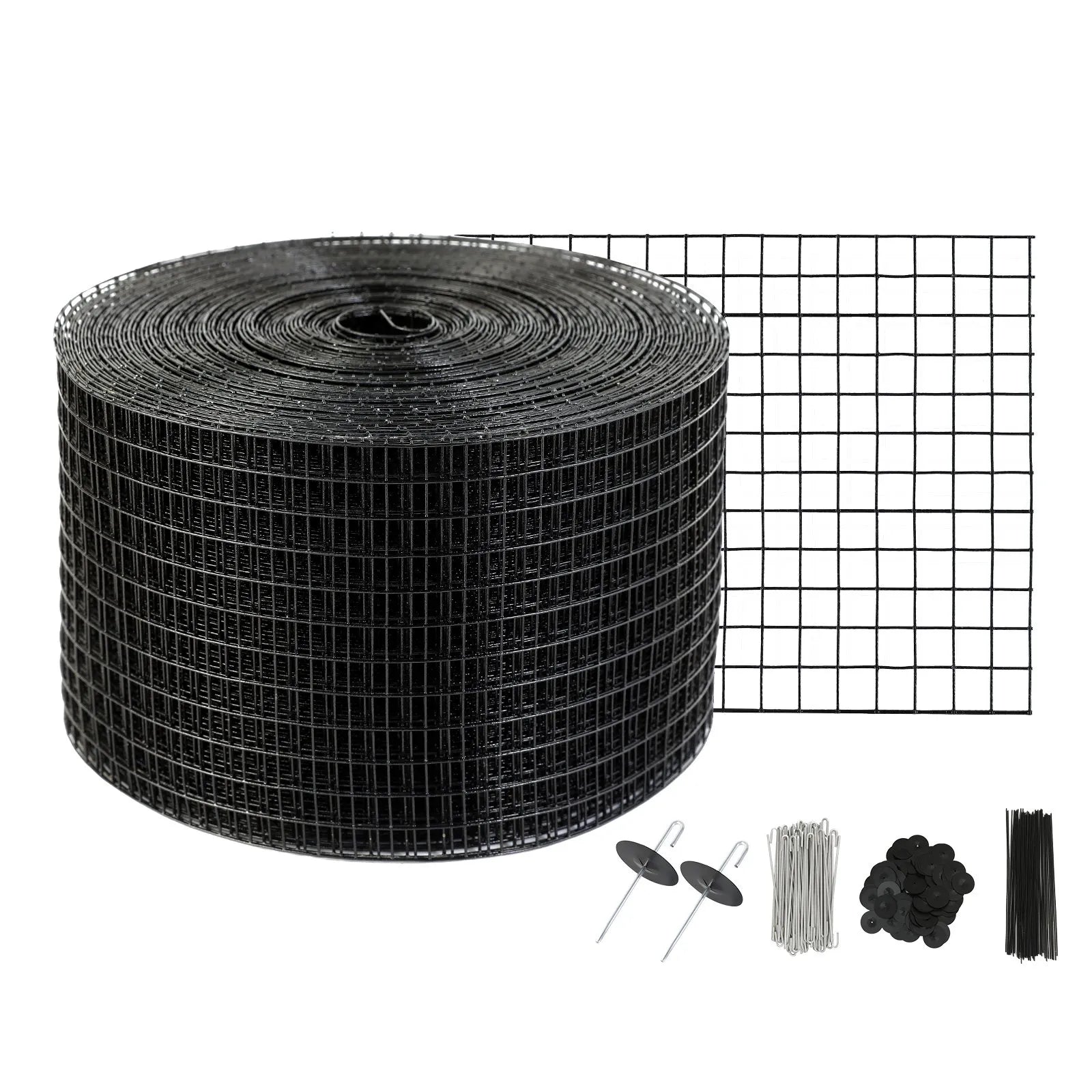 VEVOR 8 inch x 100ft Solar Panel Bird Guard, Critter Guard Roll Kit with 70pcs Stainless Steel Fasteners, Solar Panel Guard with Rust-proof PVC Coating, 1/2 inch Wire Roll Mesh
