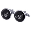 Men's Black Round Enamel Initial Letter Cufflinks – Brass & Crystal Formal Cufflinks A–Y | Canada & USA