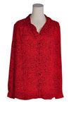 H&M Women Button Down Tops Regular fit in Red - XL