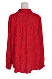 H&M Women Button Down Tops Regular fit in Red - XL