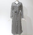 Stripe Shirt Women's Dress Spring Summer Chiffon V-neck Sexy Maxi Dresses Sexy Elegant Casual Girl Lace Women Long Sleeve