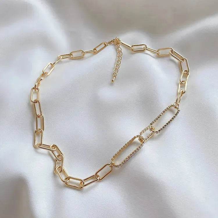 Cold Wind Zircon Gold Chain Necklace for women