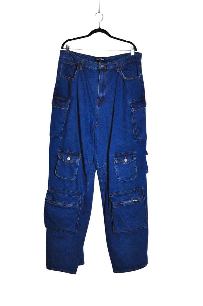 FASHION NOVA Women Straight-Legged Jeans Regular fit in Blue - 18