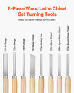 VEVOR 8PCS Wood Lathe Chisel Set Woodturning Tools Steel Blades Lathe Finisher