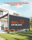 VEVOR 90% Sun Shade Cloth Privacy Screen 10 x 12 ft for Patio Garden (Black)