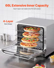 VEVOR 66L Commercial Countertop Oven 2800W Electric Toaster Oven Stainless Steel