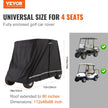 VEVOR 4 Passenger Golf Cart Cover, 600D Polyester Full Cover, Universal Fits for Most Brand Club Car Covers, Waterproof, Sunproof, and Dustproof Outdoor Golf Cart Cover with Three Zipper Doors, Black