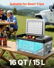 VEVOR 12 Volt Car Refrigerator Portable Freezer 16Qt Truck RV Fridge APP Control