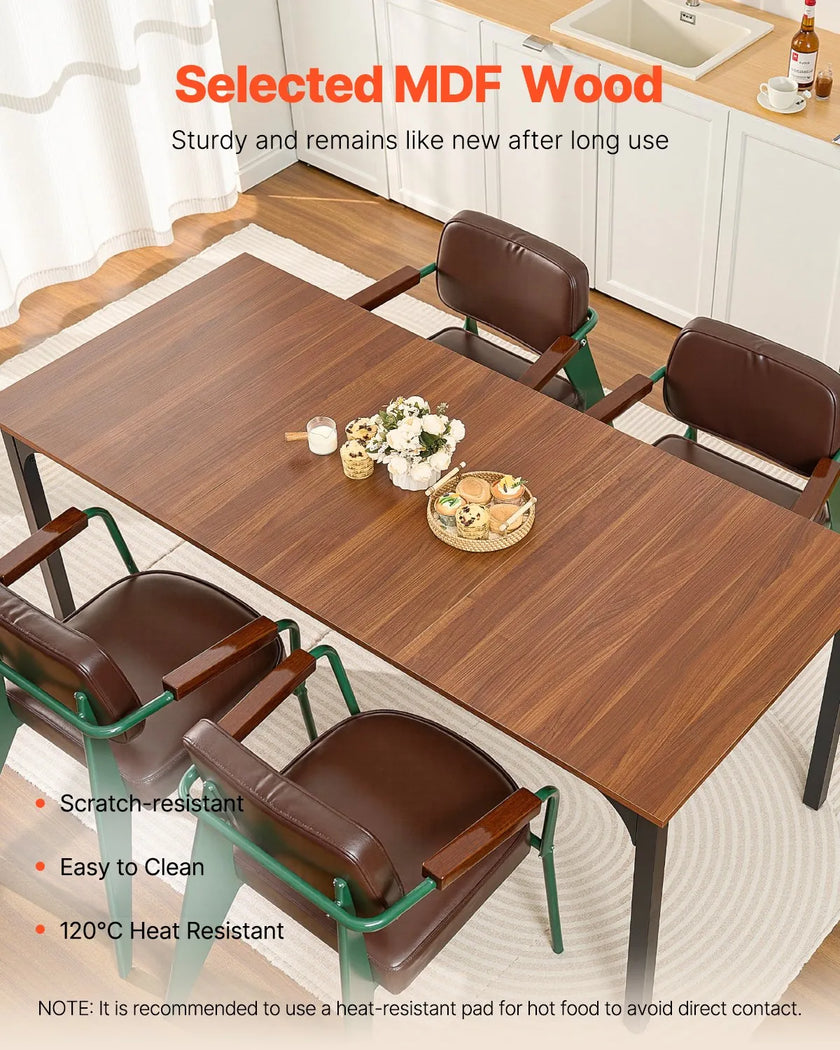 VEVOR 71in Rectangle Dining Table Wood Kitchen Table for 6-8 Person (Only Table)