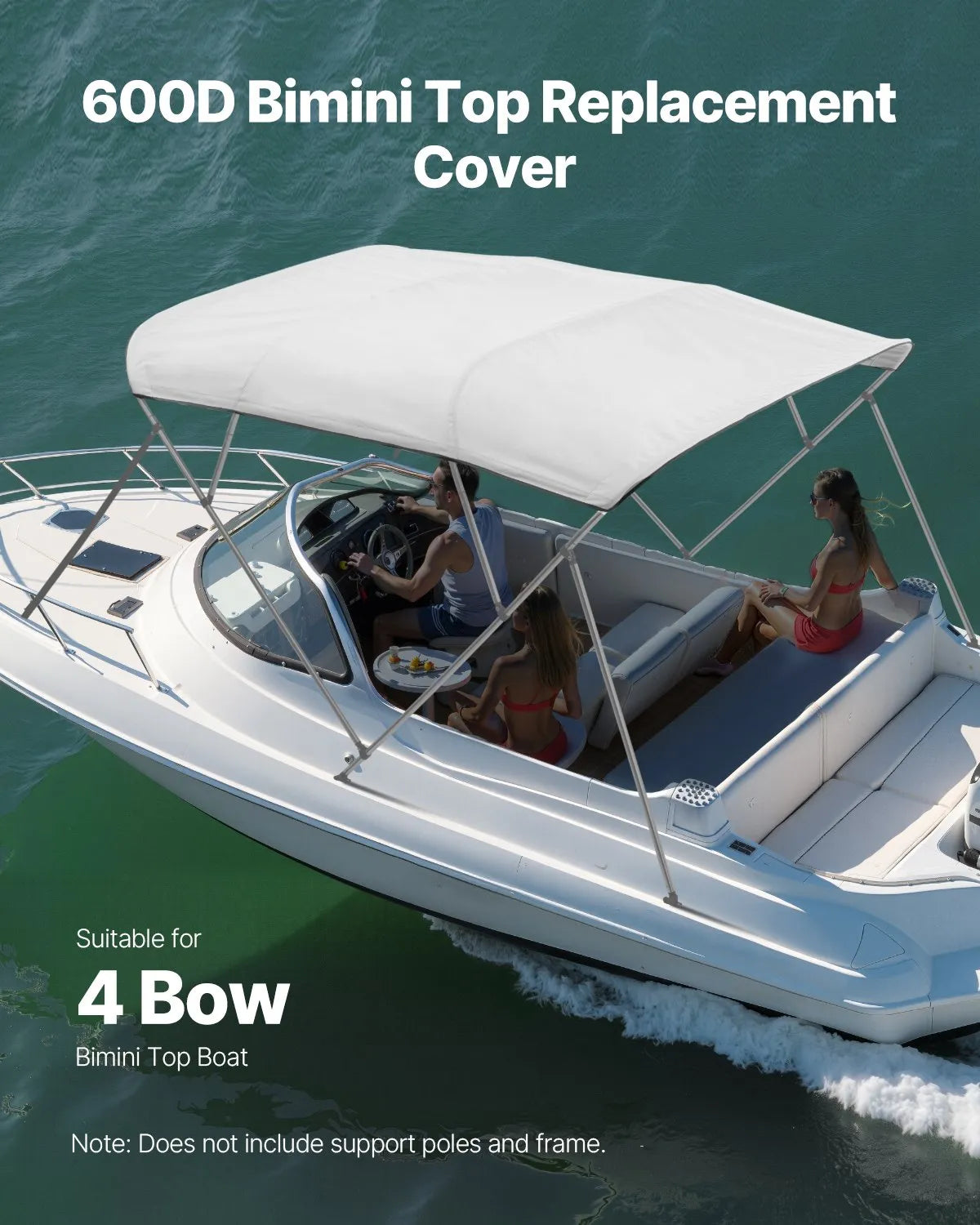 VEVOR 4 Bow Boat Bimini Tops 96