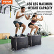 VEVOR 3 in 1 Plyometric Jump Box, 30/24/20 Inch Wooden Plyo Box, Platform & Jumping Agility Box, Anti-Slip Fitness Exercise Step Up Box for Home Gym Training, Conditioning Strength Training, Black