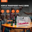 VEVOR Acrylic Raffle Drum, Holds 5000 Tickets or 200 Raffle Balls, Professional Raffle Ticket Spinning Cage with 2 Keys, Transparent Lottery Spinning Drawing, Raffle Ticket Box for Lottery Games Bingo