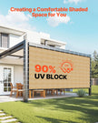 VEVOR 90% Sun Shade Cloth Privacy Screen 12 x 20 ft for Patio Garden (Beige)