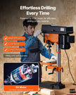 VEVOR 12 in Benchtop Drill Press, 5 Amp 120V, Variable Speed Cast Iron Bench Drill Press, 12 in Swing Distance 0-45° Tiltling Worktable with Laser Work Light, Tabletop Drilling Machine for Wood Metal