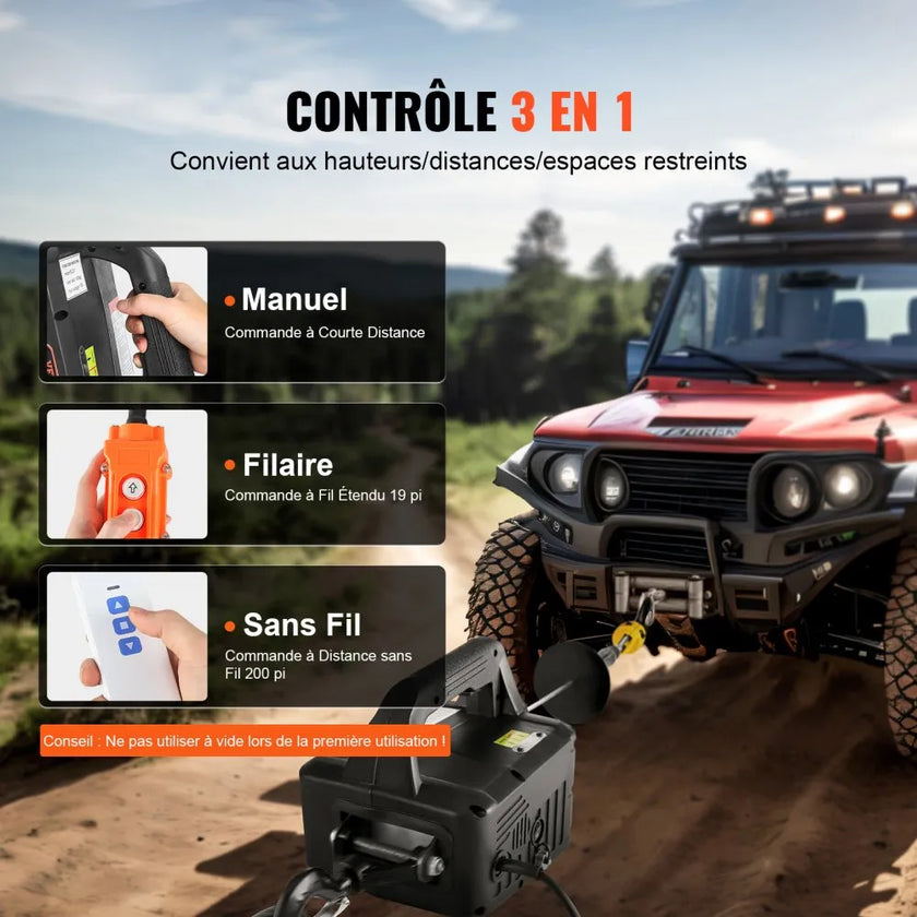 VEVOR 3-in-1 Electric Hoist Winch, 1100 lbs 1500W Portable Power Winch Crane, 22.9 ft Lifting Height, 13 ft/min with Wired and Wireless Remote Control, for Garage, Warehouse, Factory Lifting Towing