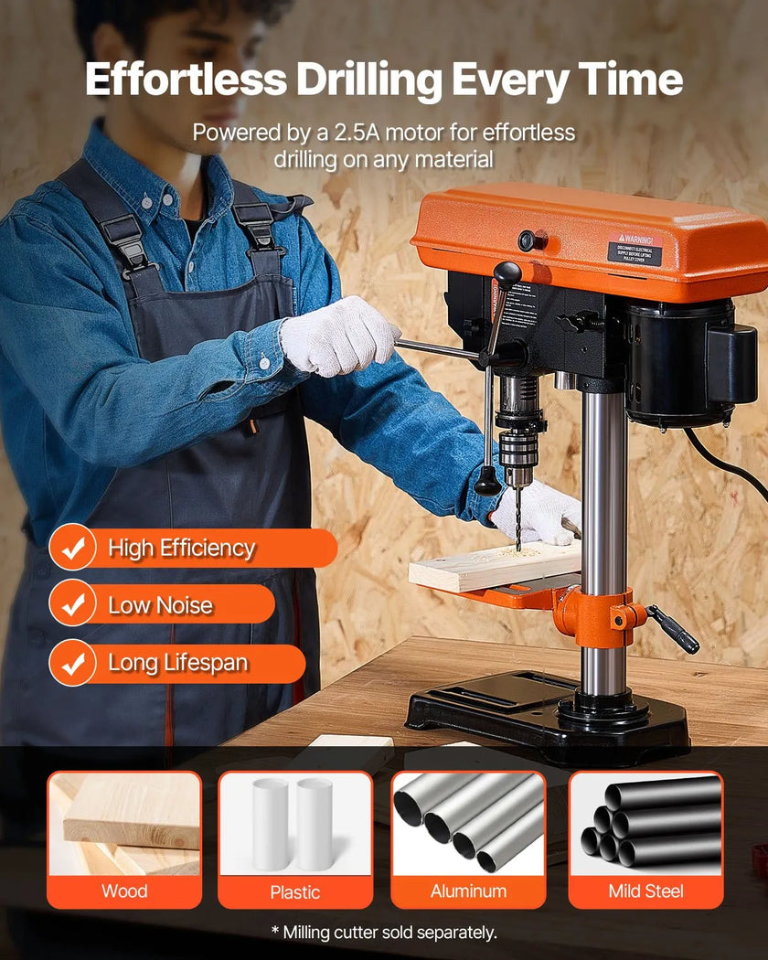 VEVOR 8 in Benchtop Drill Press Tabletop Drilling Machine 750-3200RPM Adjustable