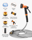 VEVOR 50ft Metal Garden Hose Stainless Steel Water Hose Lightweight No Kink