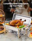VEVOR 8 Qt 4 Pack Rectangle Chafing Dish Buffet Set Full-Size & Half-Size Pans